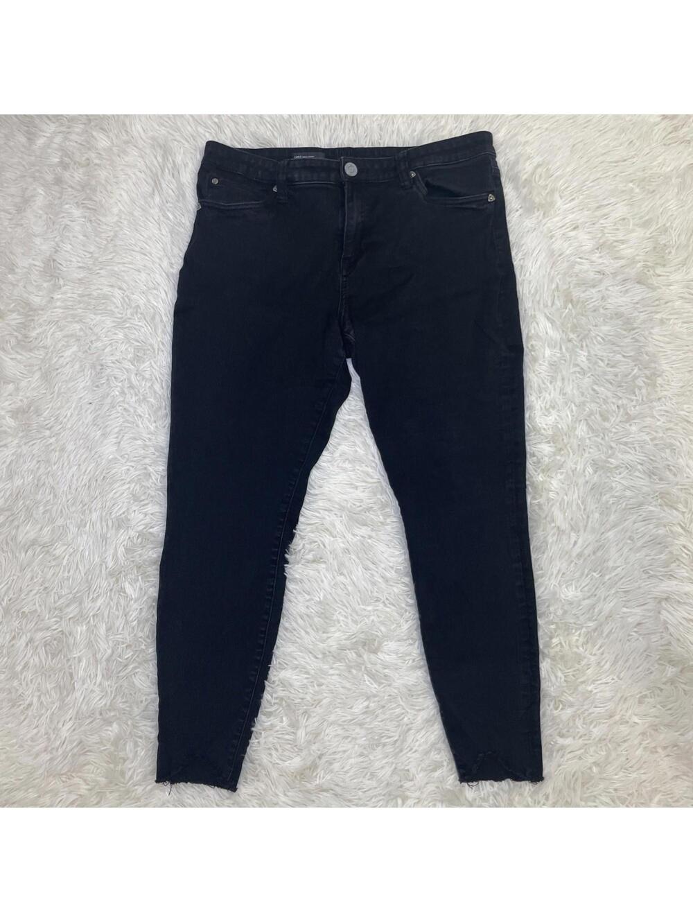 KUT from the Kloth Carlo High Rise Ankle Skinny Jeans Frayed Hem Size 14